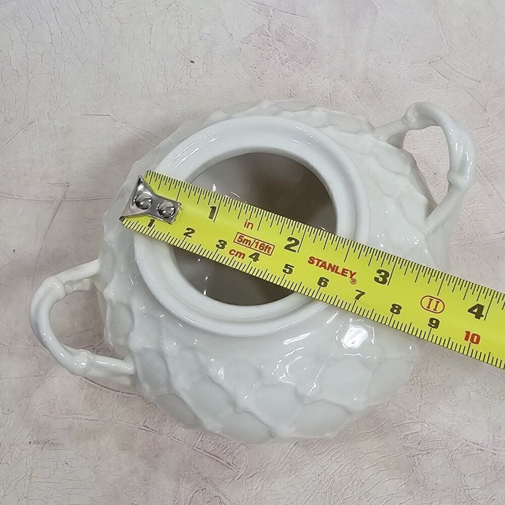 Grace's Teaware Sugar Bowl Bird Finial Lattice Design White Porcelain - No‎ Lid - Picture 4 of 8